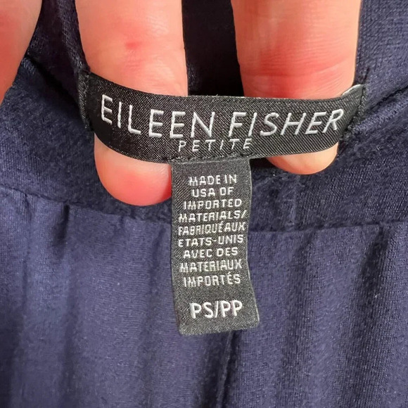 Eileen Fisher Jogger Track Pants Size Small Petite Blue Velvet Stripe Comfy - Picture 4 of 11